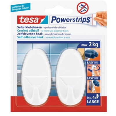 Gancio Powerstrips® Large ovale Cromo 58050-00012 tesa Contenuto: 2 pz.