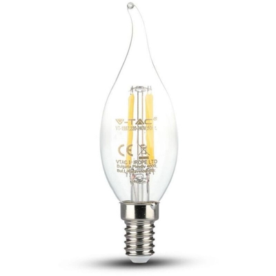 Lampadina a Filamento LED E14 a Candela Coda 4W 6000K° - V-TAC