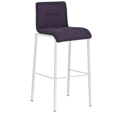 Sedia Sgabello Cp123 Con Poggiapiedi 51x43x103cm Tessuto Struttura Bianca Viola