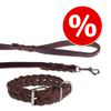Set collare e guinzaglio - Heim Treccia Brown - Collare Tg. 40 + guinzaglio doppio 2,20 m precio