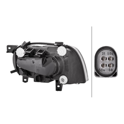 HELLA Fari 1DJ 008 187-021 Fari Anteriori,Fanali VW,GOLF III (1H1),Golf III Cabrio (1E7),GOLF III Variant (1H5),GOLF III Van (1H1)