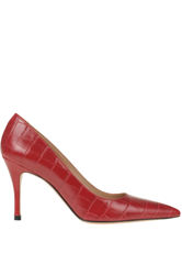 Crocodile print leather pumps en oferta