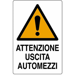 Cartello attenzione uscita automezzi 40 x 60 cm in polionda policarbonato - IST precio