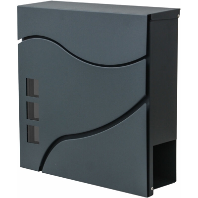 Cassetta portalettere a parete HWC-B31 acciaio zincato 11x37x37cm antracite - MENDLER