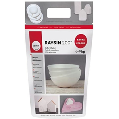 Rayher Polvere Colata Raysin 200, Busta 4Kg, Bianco, 32 x 26 x 13 cm, 3 Unità - RAYHER HOBBY