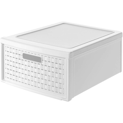 Rotho 1149100100 Country Scatola con Cassetto, Grande, colore: Bianco