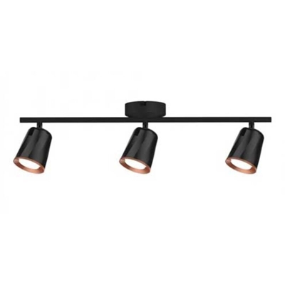 lampada faretto led da parete 100° 220-240 volt 3 luci 6 watt CE IP20 bianco caldo nero no orientabile tec 627092 - V-TAC