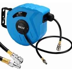 Avvolgitubo Aria Compressa con Tubo 10 Mt Attacco 1/4 Fissaggio a Parete Muro - BAKAJI precio