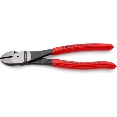 KNIPEX 74 01 200 Tronchese laterale per meccanica tipo "forte" bonderizzata nera rivestiti in resina sintetica 200 mm