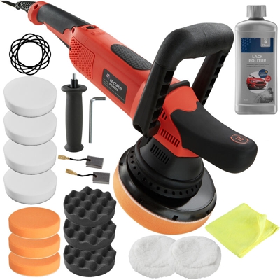 Lucidatrice eccentrica K7250 - lucidatrice auto, lucidatrice per auto - 16 pezzi incl. prodotto per lucidatura - TECTAKE