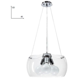 Lampadario a sospensione per arredo interno 40x120 trasparente en oferta