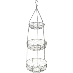 Kitchen Craft - Cesti a sospensione, 3 livelli, in filo metallico en oferta