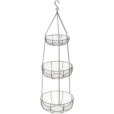 Kitchen Craft - Cesti a sospensione, 3 livelli, in filo metallico