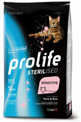 Prolife Sterilised/Sensitive Maiale e Riso: 7 kg características