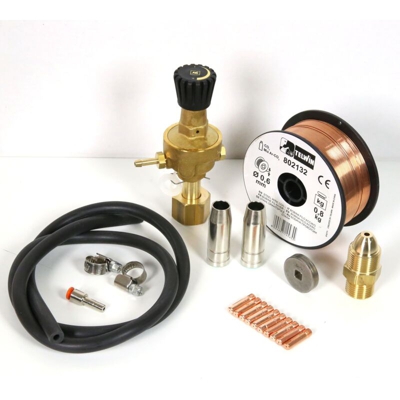 Telwin 802148 Kit Saldatura Acciaio Bombola Ricaricaricabile per Mig-Mag, 0.1 V, Multicolore, Acciaio - ricaricabile