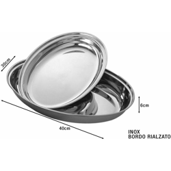 Vaschetta Ovale Inox Best Con Bordo Cm.40 - BIGHOUSE IT precio