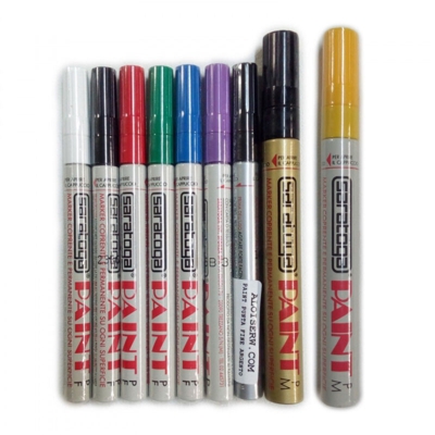 Paint pennarello indelebile coprente permanente su ogni superficie, colore viola punta fine - SARATOGA INT.SFORZA