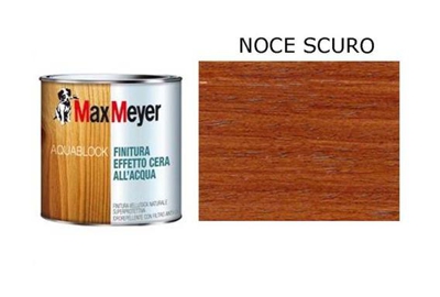Finitura legno effetto cera all'acqua Max Meyer AQUABLOCK Noce scuro 0.75 litri
