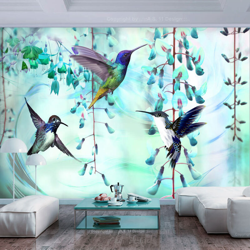 Fotomurale Flying Hummingbirds Green cm 250x175 Artgeist precio