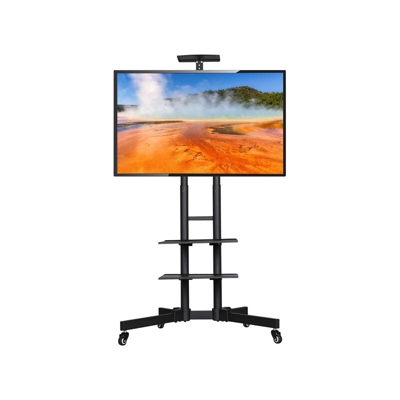 Supporto Carrello TV da 32 a 65 Pollici da Pavimento con Ruote Mobile Porta TV Schermo Industriale VESA da 100 x 100 mm a 600 x 400 mm 3 Ripiani