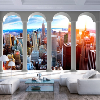 Fotomurale Pillars and New York cm 250x175 Artgeist