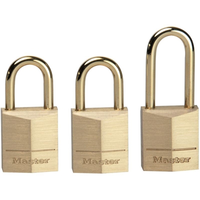 3115EURD Set Lucchetti, Apertura a Chiave Unica, 15 mm, 3 Pezzi - Master Lock