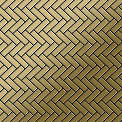 Mosaico metallo solido Titanio spazzolato Gold oro spesso 1,6 mm ALLOY Herringbone-Ti-GB características