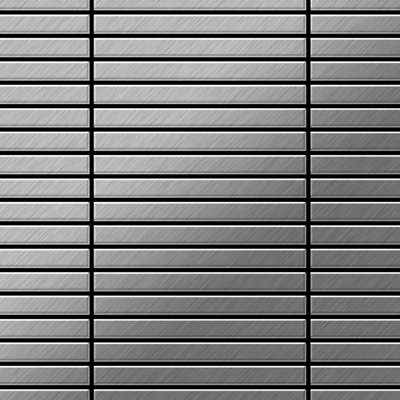 Alloy - Mosaico metallo solido Acciaio inossidabile spazzolato grigio spesso 1,6 mm Linear-S-S-B