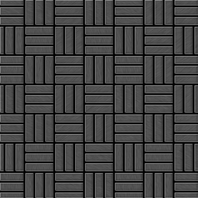 Mosaico metallo solido Titanio spazzolato Smoke grigio scuro spesso 1,6 mm ALLOY Basketweave-Ti-SB