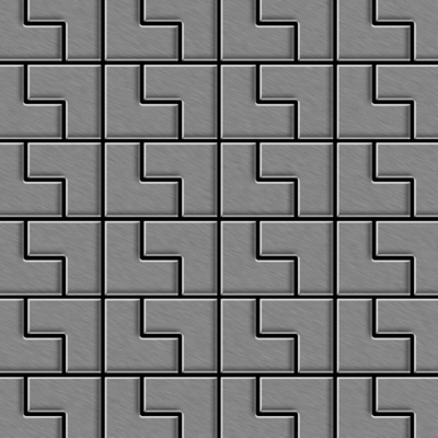 Mosaico metallo solido Acciaio inossidabile spazzolato grigio spesso 1,6 mm ALLOY Kink-S-S-B disegnato da Karim Rashid