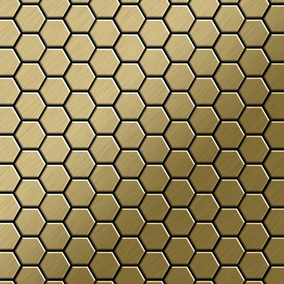 Mosaico metallo solido Titanio spazzolato Gold oro spesso 1,6 mm ALLOY Honey-Ti-GB