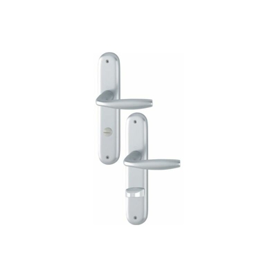 Set di piastre lunghe New York 1810/273P in alluminio. F1 bagno SK/OL 78mm DIN L/R - Hoppe