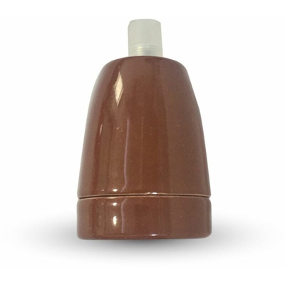 V-tac - Portalampada in Porcellana E27 (Max 60W) Colore Marrone