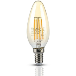 V-tac - lampadina filo led candela ambra 220-240 volt 300° 4 watt A++ CE E14 bianco caldo no tec 609883 precio