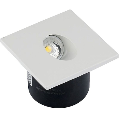 V-TAC VT-1109SQ Faretto led 3w segnapasso quadrato da incasso bianco caldo 3000k - sku 1209