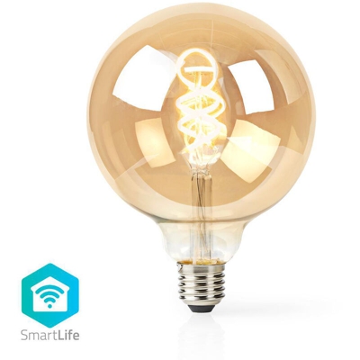 LAMPADINA WiFi SMART LED FILAMENTO E27 BIANCO CALDO/FREDDO DIMMER 5.5W 350LM A+ APP ALEXA GOOGLE HOME GLOBO - NEDIS
