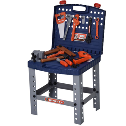 Homcom Banco da Lavoro Pieghevole con 68 Attrezzi Inclusi per Bambini 3-6 Anni Blu e Grigio en oferta