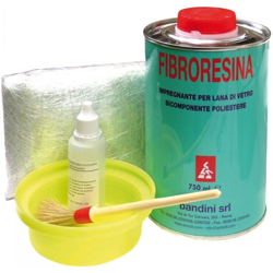 Bandini - KIT VETRORESINA RIPARAZIONE NAUTICA AUTO RESINA 750 ml + FIBRA LANA VETRO características