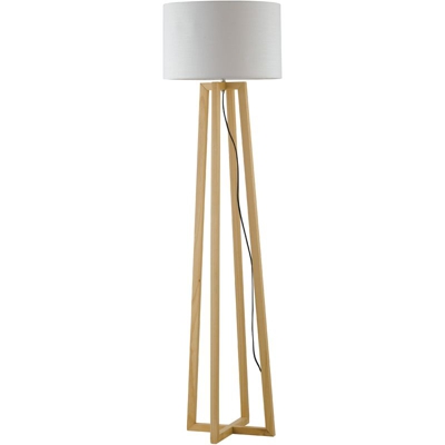 Piantada da terra lampada berry in legno naturale e paralume in tessuto h.165 - GT LUCE