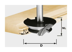 Festool Fresa per giunzioni inclinate HW gambo 12 mm HW D 64/27 S12 en oferta