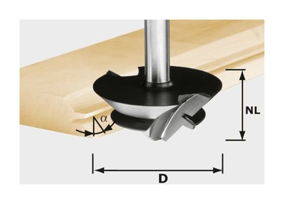 Festool Fresa per giunzioni inclinate HW gambo 12 mm HW D 64/27 S12