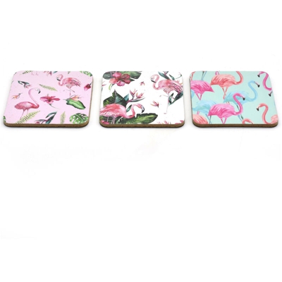 SOTTOBICCHIERI SOTTOBICCHIERE SET 6 PEZZI SOTTO BICCHIERI fenicottero QUADRATO 9CM SUN_7948 CERAMICA fantasia casuale - TAKESTOP