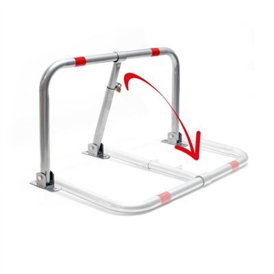 Sbarra dissuasore anti parcheggio sosta auto ribaltabile con lucchetto - STICKERSLAB