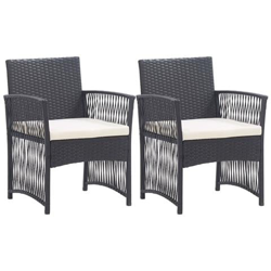 Poltrone Da Giardino Con Cuscini 2 Pz Nere In Polyrattan características