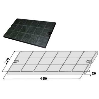 Filtro In Carbone Cappa Faber 45 X 27 Egyzia Prisma Magnum - UNIVERSALE