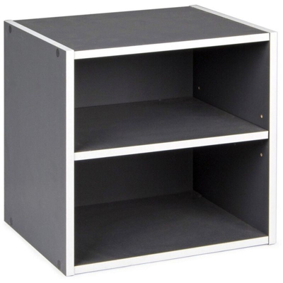 Cubo mensola 35 cm componibile a libreria arredamento moderno -Cubo con anta / Grigio - ANDREA BIZZOTTO