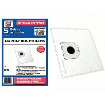 Borsa sintetico aspirapolvere Nilfisk LG Philips 5 unità 915706