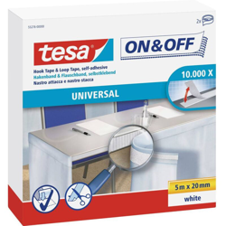 tesa On & Off Nastro a strappo da incollare (L x L) 5 m x 20 mm Bianco 1 pz. características