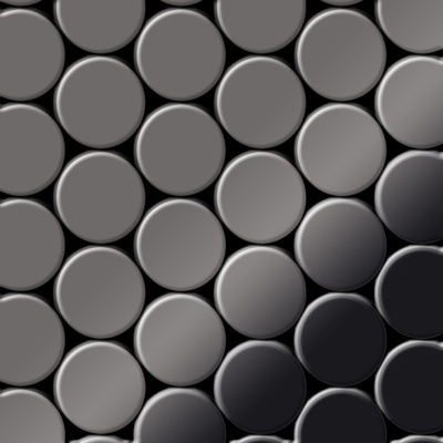 Mosaico metallo solido Titanio specchiato Smoke grigio scuro spesso 1,6 mm ALLOY Dome-Ti-SM