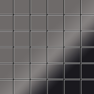 Alloy - Mosaico metallo solido Titanio specchiato Smoke grigio scuro spesso 1,6 mm Cinquanta-Ti-SM